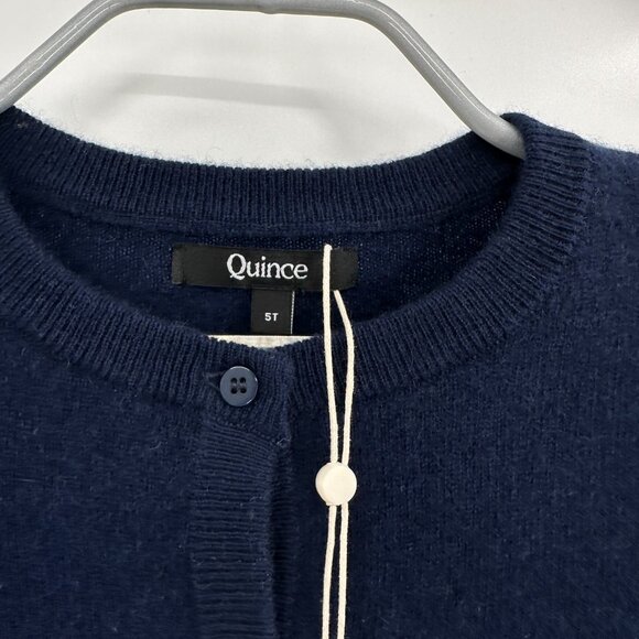 Quince Washable Cashmere Cardigan Sweater size 5T Navy Blue Toddler Boy or Girl - Picture 2 of 3